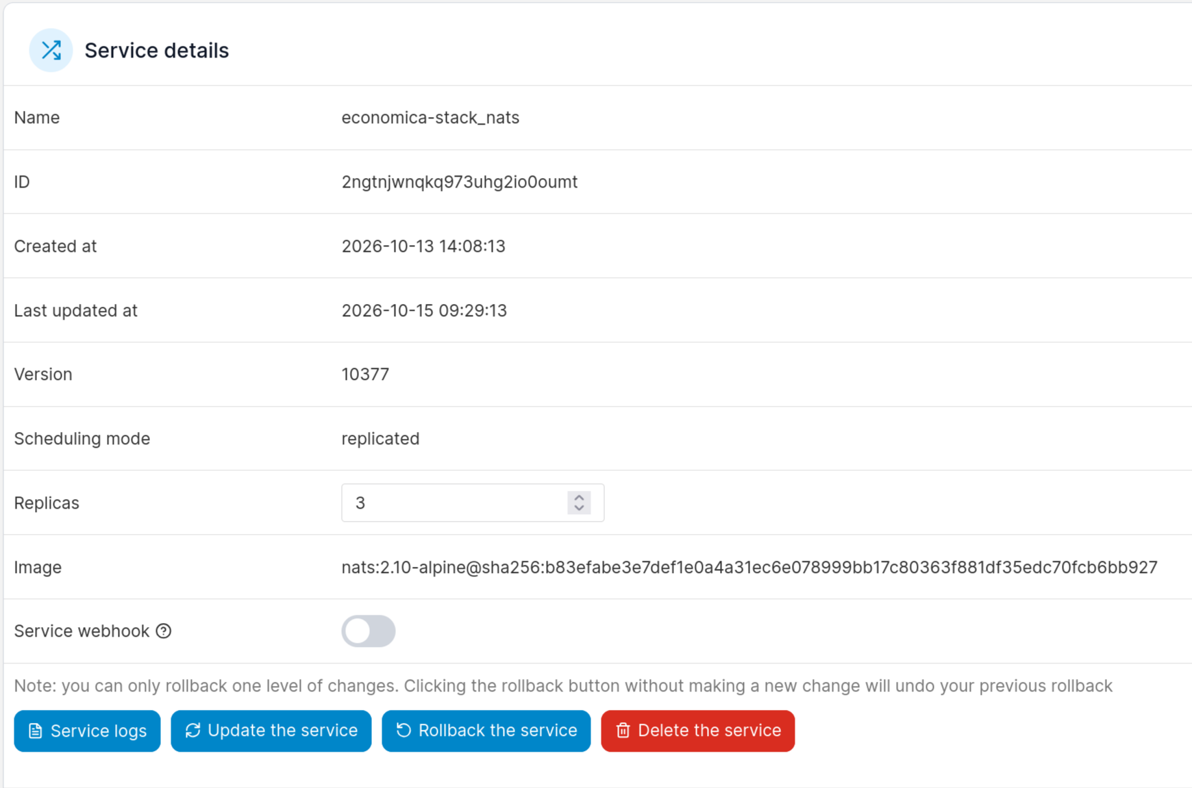 Services NATS dans la grappe (3 instances)